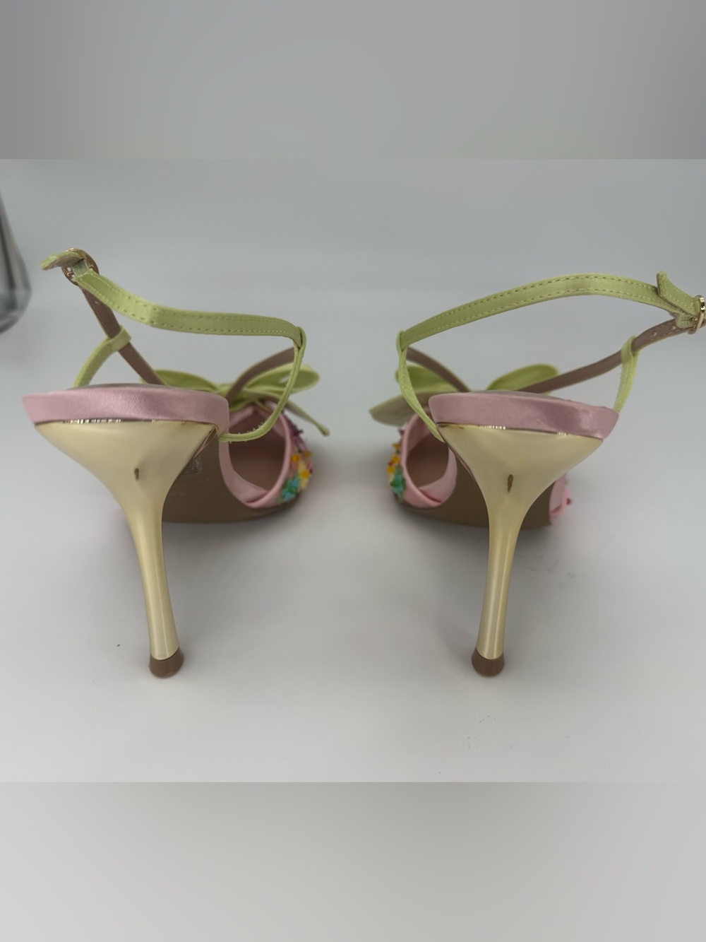 Betsey Johnson Melisa Floral Bow Slingback Heels - Pink Multi (Size 9.5M) - Picture 3 of 5